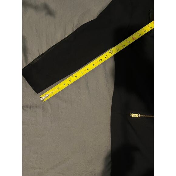 J.Crew Black Sheath Dress 8P – Faux Leather Trim & Gold Zippers - Picture 6 of 6